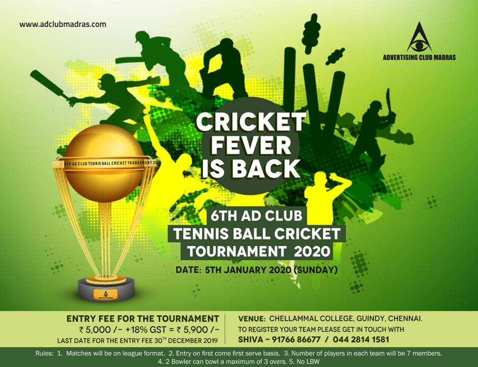 6th Ad Club Tennis Ball Cricket Tournament 2020
